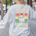 Boston Terrier Grandpa Dog Lover Father's Day Premium Women's Sweatshirt Back Print Ash