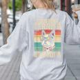 Boston Terrier Grandpa Dog Lover Father's Day Women's Sweatshirt Back Print Ash