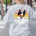 Boston Terrier Grandpa Dog Owner Boston Terrier Women's Sweatshirt Back Print Ash