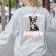 Boston Terrier Groovy World's Best Boston Mom Women's Sweatshirt Back Print Ash
