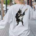 Boston Terrier Guitar Women's Sweatshirt Back Print Ash