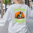 Boston Terrier Halloween Zombie American Gentleman Dog Lover Women's Sweatshirt Back Print Ash