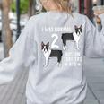 Boston Terrier Humor Bostie Dog Lover For Men Women Kids Women's Sweatshirt Back Print Ash