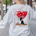 Boston Terrier Lover Heart Shape Boston Terrier Valentine Women's Sweatshirt Back Print Ash