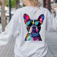Boston Terrier Lovers Pop Art Boston Terrier Women's Sweatshirt Back Print Ash