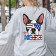 Boston Terrier Merica 4th Of July T Shirt Men Boys Dog Puppy Women's Sweatshirt Back Print Ash