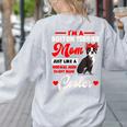 Boston Terrier Mom American Gentleman Dog Mother's Day Women's Sweatshirt Back Print Ash
