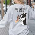 Boston Terrier Mom Dogs Mum Woman Women's Sweatshirt Back Print Ash