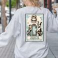 The Boston Terrier Mom Skeleton Spooky Season Halloween Women's Sweatshirt Back Print Ash