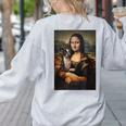 Boston Terrier Mona Lisa Painting Art Dog Mom Dad For Men Women Kids Women's Sweatshirt Back Print Ash
