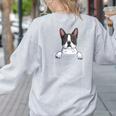 Boston Terrier In The Pocket Cute Boston Terrier Dog Lovers For Men Women Girls Kids Women's Sweatshirt Back Print Ash