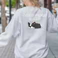 Boston Terrier Puppy Need More Sleep Pajama For Bedtime Women's Sweatshirt Back Print Ash