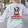 Boston Terrier Santa Claus Christmas Dog Women's Sweatshirt Back Print Ash