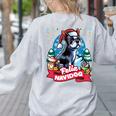 Boston Terrier Santa Claus Coffee Mug Merry Christmas Dogs Women's Sweatshirt Back Print Ash