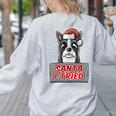 Boston Terrier Santa Claus Hat Merry Christmas Dog X-Mas Women's Sweatshirt Back Print Ash