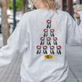 Boston Terrier Santa Hat Xmas Light Men Women Christmas Tree Women's Sweatshirt Back Print Ash
