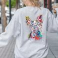 Boston Terrier Splash Women's Sweatshirt Back Print Ash