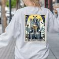 Boston Terrier Tarot Card Dog Women's Sweatshirt Back Print Ash