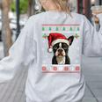 Boston Terrier Ugly Christmas Sweater Xmas For Adults Kids Women's Sweatshirt Back Print Ash