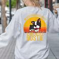 Boston Terrier Never Underestimate a Girl With a Bostie Women's Sweatshirt Back Print Ash