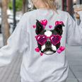 Boston Terrier Valentines Day Shirt Heart Dog Lover Women's Sweatshirt Back Print Ash
