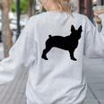 Boston Terrier Women's Sweatshirt Back Print Ash