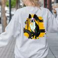 Boston Terrier s Mid-Century Modern Art s Street Grunge Women's Sweatshirt Back Print Ash