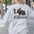 Cute Boston Terrier Boston Mama Women's Sweatshirt Back Print Ash