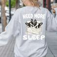 Cute Boston Terrier Need More Sleep Pajamas Nightgown Women's Sweatshirt Back Print Ash