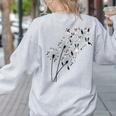 Dandelion Boston Terrier Flower Floral Bostie Tree Women's Sweatshirt Back Print Ash