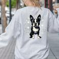 Dog Boston Terrier For Men Women Women's Sweatshirt Back Print Ash