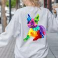 Dog Lover Boston Terrier Dog Colorful Boston Terrier Men Women Kids Women's Sweatshirt Back Print Ash