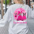 Ghost And Witch Boston Terrier Dog In October We Wear Pink Women's Sweatshirt Back Print Ash