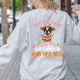 This Girl Loves Watermelon And Her Boston Terrier Dog Mother Women's Sweatshirt Back Print Ash