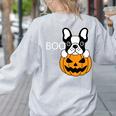 The Halloween Boston Terrier Women's Sweatshirt Back Print Ash