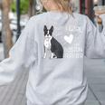 Just A Girl Who Loves Her Boston Terrier Puppy Love Women's Sweatshirt Back Print Ash