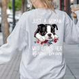 Just a Woman Who Loves Her Boston Terrier Cute Dog Mom Women's Sweatshirt Back Print Ash