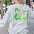 Kids My Nonna Loves Me Dinosaur Grandson Women's Sweatshirt Back Print Ash