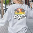 Myrtle Beach South Carolina Retro 70s Vintage Vacation Women's Sweatshirt Back Print Ash