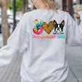Peace Love Boston Terrier Tie Dye Dog Lover For Men Women Girls Kids Women's Sweatshirt Back Print Ash