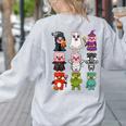 Pig Spooky Ghost Witch Boo-Jee Horror Pumpkin Pig Halloween Women's Sweatshirt Back Print Ash