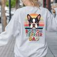 Retro Boston Terrier Dad Women's Sweatshirt Back Print Ash