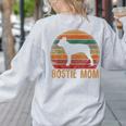 Retro Boston Terrier Mom Dog Mother Pet Bostie Mama Women's Sweatshirt Back Print Ash
