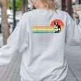 Retro Vintage Boston Terrier Dog Lover Boston Terrier Mom Women's Sweatshirt Back Print Ash