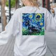 Scottish Terrier Starry Night Scotty Dog Art By Aja Women's Sweatshirt Back Print Ash