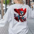 Super Power Superhero Boston Terrier Dog For Men Women Kids Women's Sweatshirt Back Print Ash