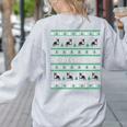 Ugly Sweater Boston Terrier Dog Christmas Dog Lover Xmas Men Women Kids Women's Sweatshirt Back Print Ash