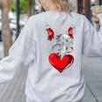 Valentine's Day Boston Terrier Dog Vector Women's Sweatshirt Back Print Ash
