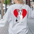 Valentine's Day Boston Terrier Lover Women's Sweatshirt Back Print Ash