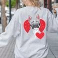 Valentine's Day Boston Terrier Women's Sweatshirt Back Print Ash